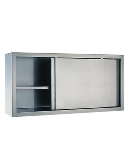 Armadio in acciaio inox con porte scorrevoli profondità 500 mm  1200x500x1800h mm - Profondità 50 cm - Con porte scorrevoli - Armadi -  Armadi e scaffali in acciaio Inox - Arredo Inox - Linee Professionali