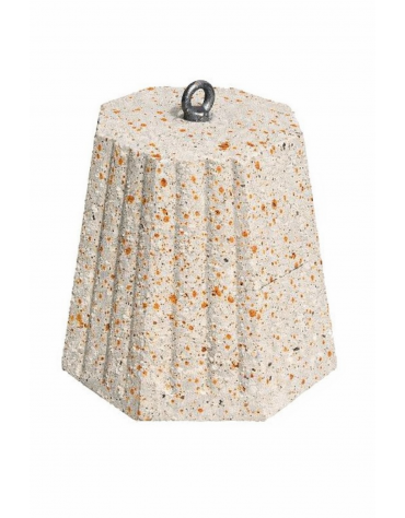 Dissuasore traffico stradale ottagonale in cemento calcestruzzo - colore Bianco travertino - cm 55x55x45h - Conforme ai CAM