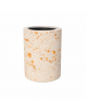 Cestone portarifiuti gettacarte in cemento colore Bianco travertino - con anello reggisacco - cm Ø60x70h - Conforme ai CAM