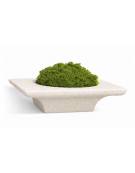 Panchina quadrata in cemento con fioriera centrale - colore Bianco pietra - cm 190x190x50h - Conforme ai CAM