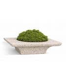 Panchina quadrata in cemento con fioriera centrale - colore Bianco sabbiato - cm 190x190x50h - Conforme ai CAM