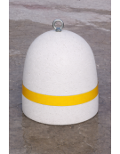 DISSUASORE VERTICALE BASSO IN CEMENTO CON FASCIA CATARIFRANGENTE - COLORE BIANCO PIETRA - DIAMETRO CM 40 ALTEZZA CM 45