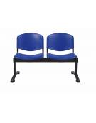 Panca di attesa 2 posti sedile e schienale in plastica ignifuga - cm 104x57x87h