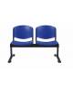 Panca di attesa 2 posti sedile e schienale in plastica polipropilene ignifuga - cm 104x57x87h