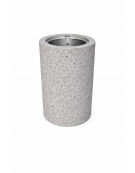 Cestone portarifiuti gettacarte in cemento colore Grigio pietra - con anello reggisacco - cm Ø50x70h - Conforme ai CAM
