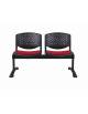 Panca da attesa 2 Posti - Struttura in acciaio - schienali forati - sedili con imbottitura - cm 102x61x75h