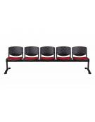 Panca da attesa 5 Posti - Struttura in acciaio - schienali forati - sedili con imbottitura - cm 252x61x75h