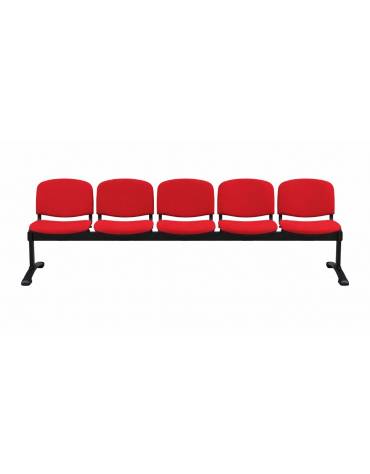 Panca da attesa - 5 Posti - Struttura in acciaio verniciato nero - cm 250x57x87h
