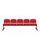 Panca da attesa - 5 Posti - Struttura in acciaio verniciato nero - Schienale e sedute imbottiti - cm 250x57x87h