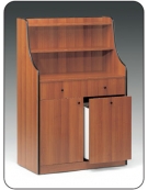 Mobile di servizio in legno colore Rovere - 1 sportello + 1 tramoggia + 2 cassetti portaposate - cm 94x48x145h