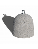 Dissuasore traffico in cemento a panettone da Kg 90 - colore Bianco sabbiato - cm Ø40x45h - Conforme ai CAM