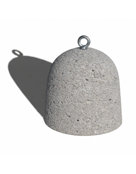 Dissuasore traffico in cemento a panettone da Kg 90 - colore Bianco sabbiato - cm Ø40x45h - Conforme ai CAM