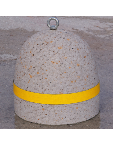 DISSUASORE BASSO IN CEMENTO,FASCIA CATARIFRANGENTE - COLORE GRIGIO TRAVERTINO - DIAMETRO CM 40 ALTEZZA CM 45 - Conforme ai CAM