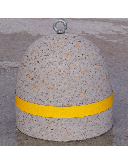 DISSUASORE BASSO IN CEMENTO,FASCIA CATARIFRANGENTE - COLORE GRIGIO TRAVERTINO - DIAMETRO CM 40 ALTEZZA CM 45 - Conforme ai CAM