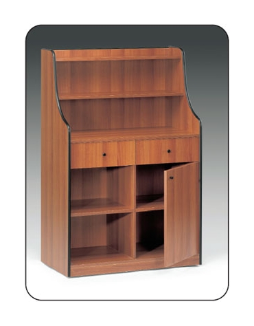 Mobile di servizio in legno colore Rovere - 1 sportello + 1 vano a giorno + 2 cassetti portaposate - cm 94x48x145h