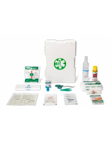 ARMADIETTO KIT PRONTO SOCCORSO base-Fino a 2 persone-DM N.388 DEL 15/07/03 ALLEGATO 2 MOD. BASE