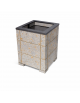 CESTONE GETTACARTE QUADRATO CON SCANALATURE IN CALCESTRUZZO COLORE GRIGIO TRAVERTINO - CM 60x60x70H - Conforme ai CAM