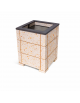 CESTONE GETTACARTE QUADRATO CON SCANALATURE IN CALCESTRUZZO COLORE BIANCO TRAVERTINO - CM 60x60x70H - Conforme ai CAM