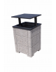 CESTONE GETTACARTE QUADRATO CON SCANALATURE IN CALCESTRUZZO COLORE BIANCO SABBIATO - TETTUCCIO RIBALTABILE - CM 60x60x100H - CAM