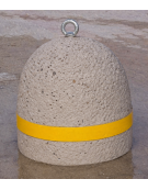 DISSUASORE BASSO IN CEMENTO, FASCIA CATARIFRANGENTE - COLORE BIANCO SABBIATO - DIAMETRO CM 40 ALTEZZA CM 45 - Conforme ai CAM