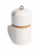 Dissuasore verticale alto in cemento - colore Bianco pietra - con fascia in alluminio - cm Ø35x60h - Conforme ai CAM