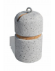 Dissuasore verticale alto in cemento - colore Grigio pietra - con fascia in alluminio - cm Ø35x60h - Conforme ai CAM