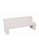 PANCHINA RETTANGOLARE CON SCHIENALE IN CEMENTO CALCESTRUZZO SPESSORE 17 CM - COLORE BIANCO PIETRA - CM 170X50X90H