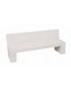 PANCHINA RETTANGOLARE CON SCHIENALE IN CEMENTO, SOSTEGNI SPESSORE CM 17 - COLORE BIANCO PIETRA - CM 170X50X90H - Conforme ai CAM