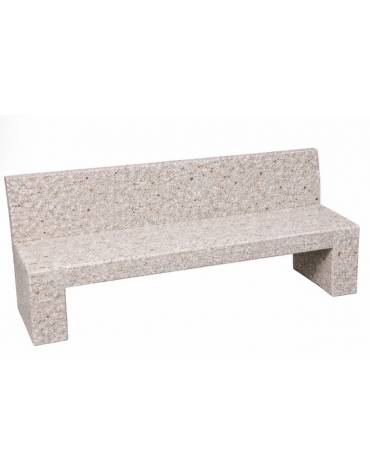 PANCHINA RETTANGOLARE CON SCHIENALE IN CEMENTO CALCESTRUZZO SPESSORE 17 CM - COLORE GRIGIO SABBIATO - CM 170X50X90H