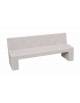 PANCHINA RETTANGOLARE CON SCHIENALE IN CEMENTO, SOSTEGNI SPESSORE CM 17 - COLORE BIANCO SABBIATO - CM 170X50X90H - Conforme CAM