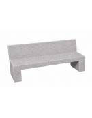 PANCHINA RETTANGOLARE CON SCHIENALE IN CEMENTO CALCESTRUZZO SPESSORE 17 CM - COLORE GRIGIO PIETRA - CM 170X50X90H