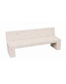 PANCHINA RETTANGOLARE CON SCHIENALE IN CEMENTO CALCESTRUZZO SPESSORE 17 CM - COLORE BIANCO TRAVERTINO - CM 170X50X90H