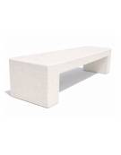 PANCHINA RETTANGOLARE MONOBLOCCO IN CEMENTO CALCESTRUZZO SPESSORE 17 CM - COLORE BIANCO PIETRA - CM 170X50X50H