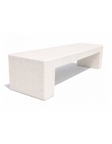 PANCHINA RETTANGOLARE MONOBLOCCO IN CEMENTO CALCESTRUZZO SPESSORE 17 CM - COLORE BIANCO PIETRA - CM 170X50X50H