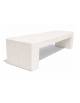 PANCHINA RETTANGOLARE MONOBLOCCO IN CEMENTO, SOSTEGNI SPESSORE CM 17 - COLORE BIANCO PIETRA - CM 170X50X50H - Conforme ai CAM