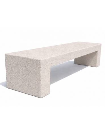 PANCHINA RETTANGOLARE MONOBLOCCO IN CEMENTO CALCESTRUZZO SPESSORE 17 CM - COLORE BIANCO SABBIATO - CM 170X50X50H