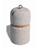 Dissuasore verticale alto in cemento - colore Grigio travertino - con fascia in alluminio - cm Ø35x60h - Conforme ai CAM
