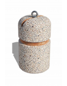 Dissuasore verticale alto in cemento - colore Grigio sabbiato - con fascia in alluminio - cm Ø35x60h - Conforme ai CAM