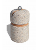 Dissuasore verticale alto in cemento - colore Grigio sabbiato - con fascia in alluminio - cm Ø35x60h - Conforme ai CAM