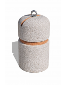 Dissuasore verticale alto in cemento - colore Bianco sabbiato - con fascia in alluminio - cm Ø35x60h - Conforme ai CAM