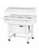 Carrello refrigerato freddo +2°+10°C in legno colore Bianco laccato - Capacità N° 3 bacinelle GN 1/1 -  cm. 111x90x126h