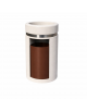 CESTONE GETTACARTE CON POSACENERE IN CALCESTRUZZO COLORE BIANCO PIETRA - SPORTELLO FRONTALE - CM Ø 50X90H - Conforme ai CAM