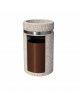 CESTONE GETTACARTE CON POSACENERE IN CALCESTRUZZO COLORE GRIGIO SABBIATO - SPORTELLO FRONTALE - CM Ø 50X90H - Conforme ai CAM