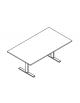 Tavolo riunione rettangolare - piano monoblocco - gamba metallica a T - cm 180x90x74h
