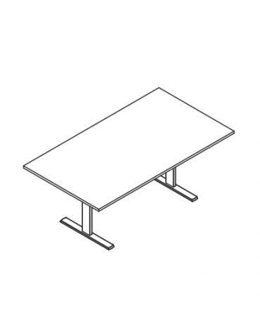 tavolo riunione con gamba a T - cm 200x110x72h