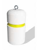 Dissuasore verticale alto in cemento - colore Bianco pietra - con fascia CATARIFRANGENTE - cm Ø35x60h