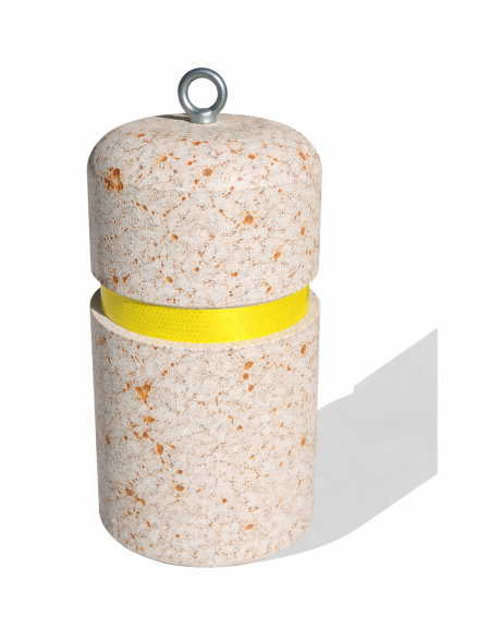 DISSUASORE IN CEMENTO CON FASCIA CATARIFRANGENTE - DIAMETRO CM 35 ALTEZZA CM 60 - COLORE BIANCO TRAVERTINO - Conforme ai CAM