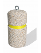 Dissuasore verticale alto in cemento - colore Grigio sabbiato - con fascia CATARIFRANGENTE - cm Ø35x60h - Conforme ai CAM