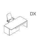 Scrivania presidenziale destra con fianchi e piano in melaminico, spessore piano mm 38 - Colori a scelta - cm 180x90x74h