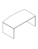 Scrivania con piano sagomato e fianchi pennellati lineari in melaminico, spessore piano mm 38 - Colori a scelta - cm 220x100x74h